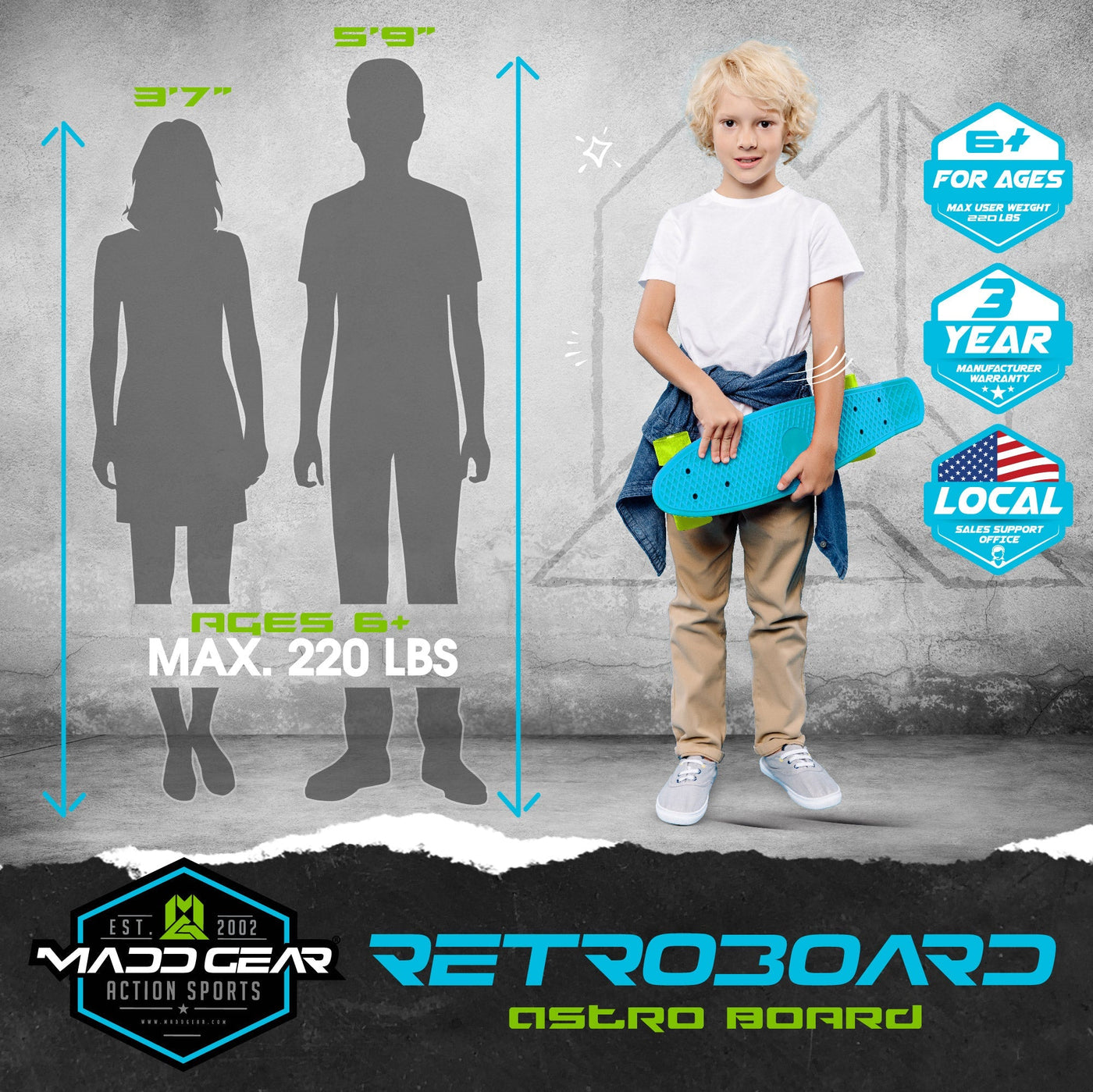 22" Retro Skateboard - Astro