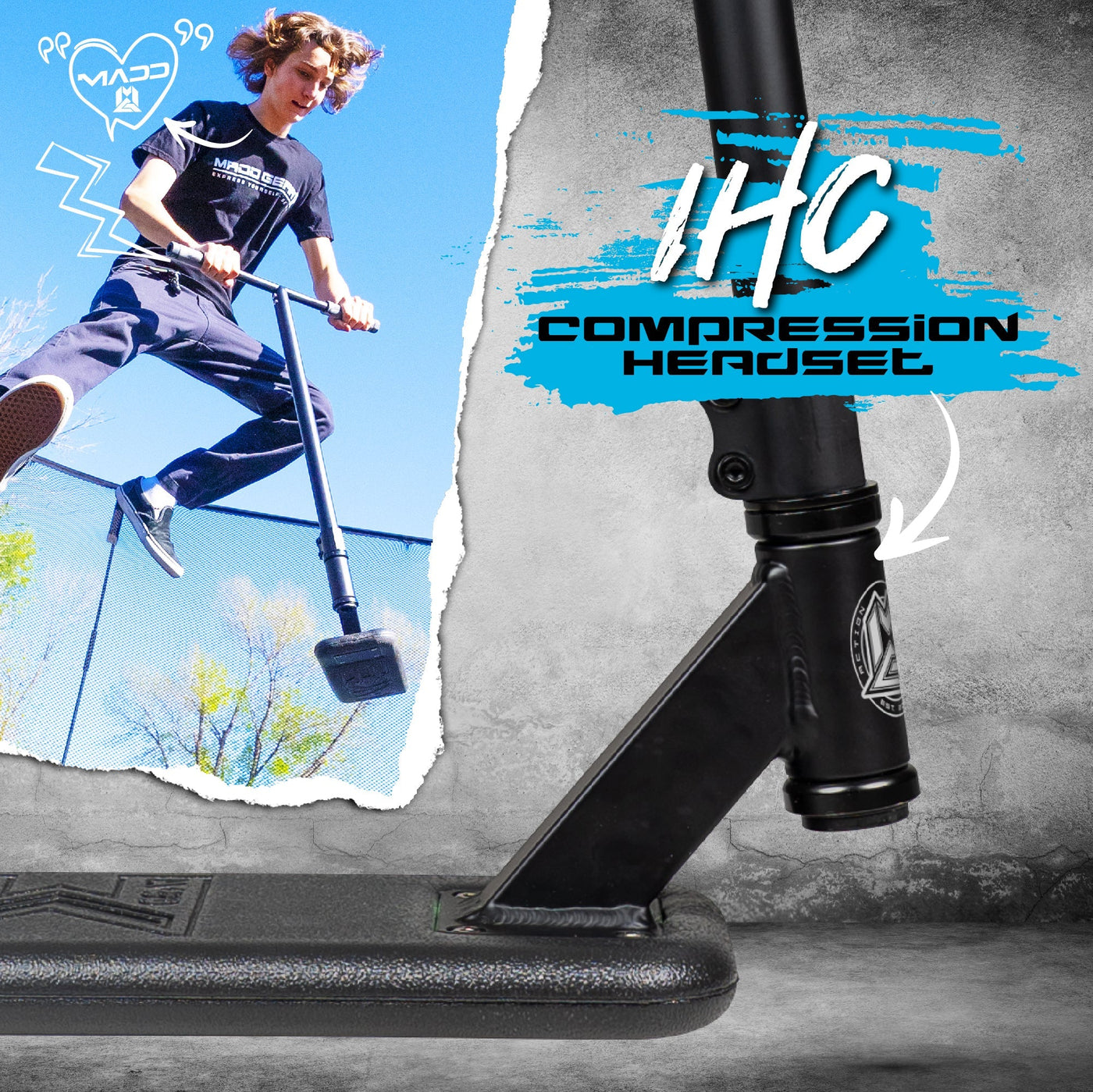 MG Bounce Trampoline Pro Stunt Scooter - Black