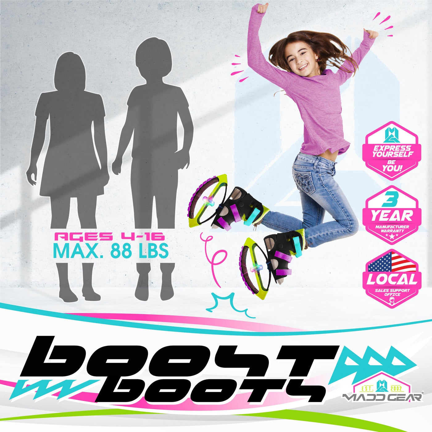 Madd Light-Up Boost Boots - Pink Lime