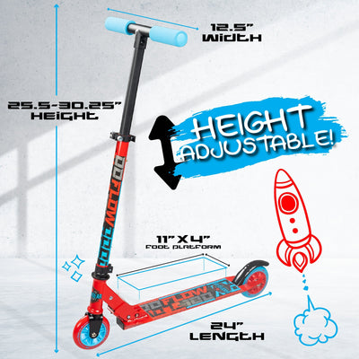Carve 100 Folding Stunt Scooter - Rot-Blau