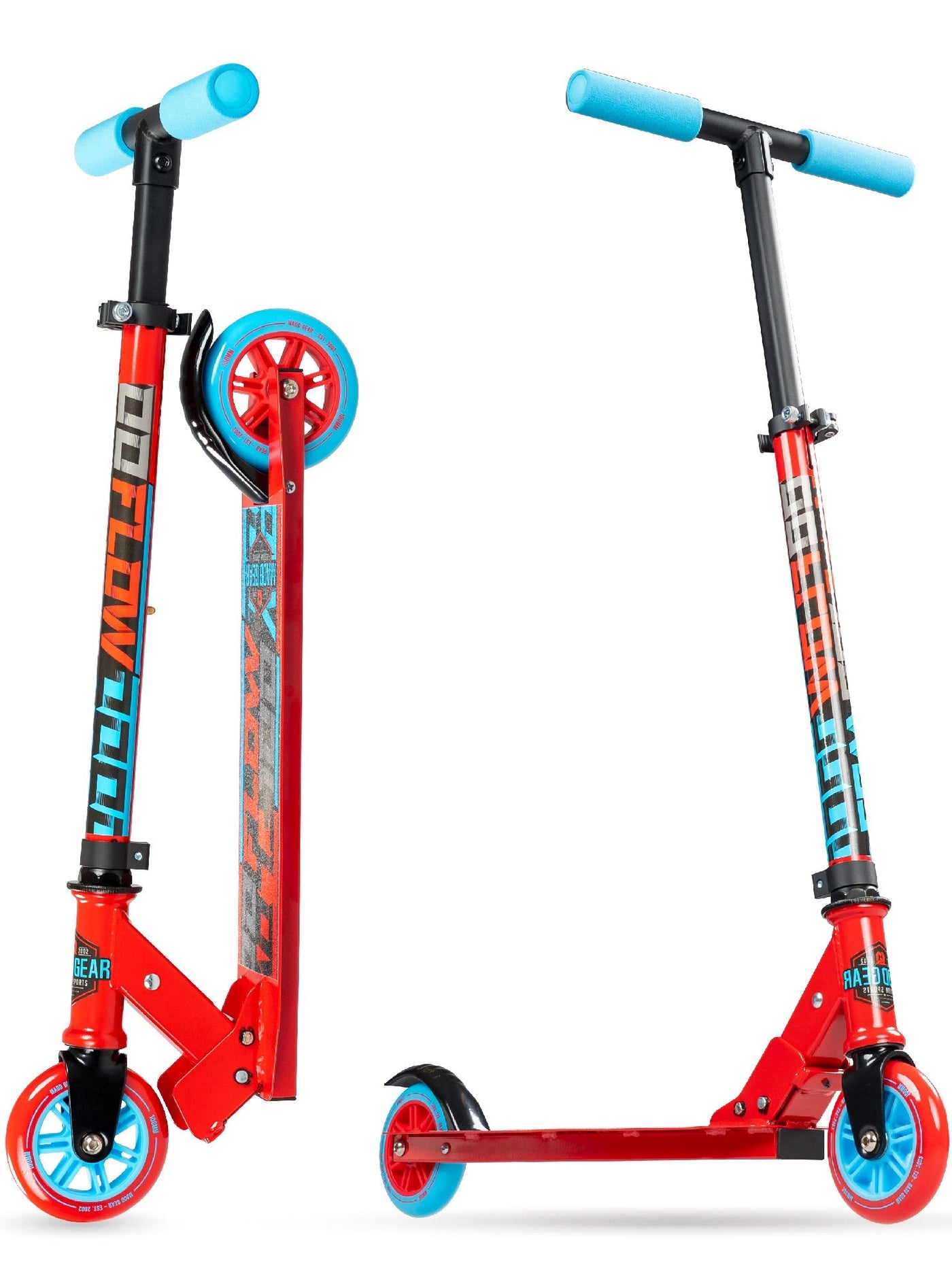 Carve 100 Folding Stunt Scooter - Rot-Blau