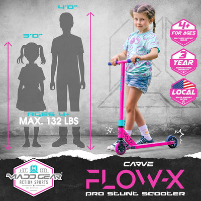 Trottinette freestyle Carve Flow-X Pro - Rose-Sarcelle