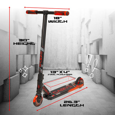 Carve Pro Trick Stunt Scooter - Nero-Rosso