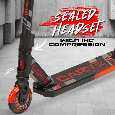 Carve Pro Trick Stunt Scooter - Nero-Rosso