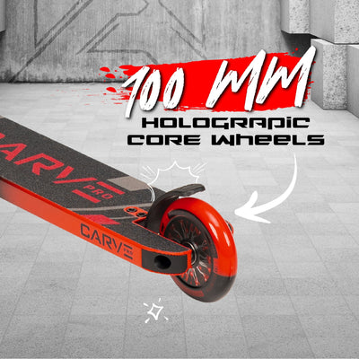 Carve Pro Trick Stunt Scooter - Nero-Rosso