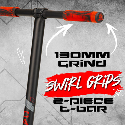 Carve Pro Trick Stunt Scooter - Nero-Rosso