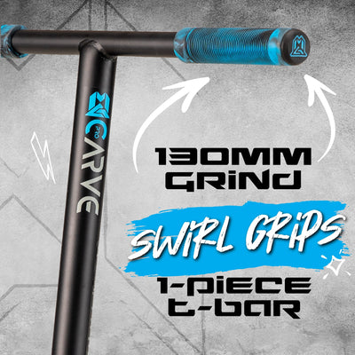 Carve Pro-X Trick Stunt Scooter - Black-Blue