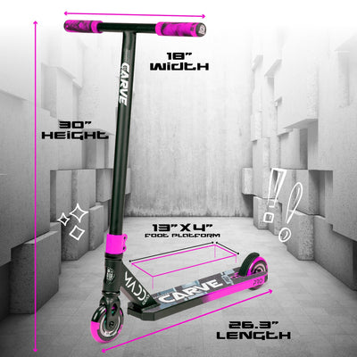 Carve Pro-X Trick Stunt Scooter - Black-Pink