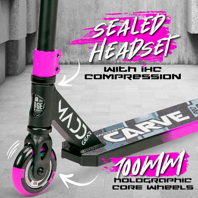 Carve Pro-X Trick Stunt Scooter - Black-Pink