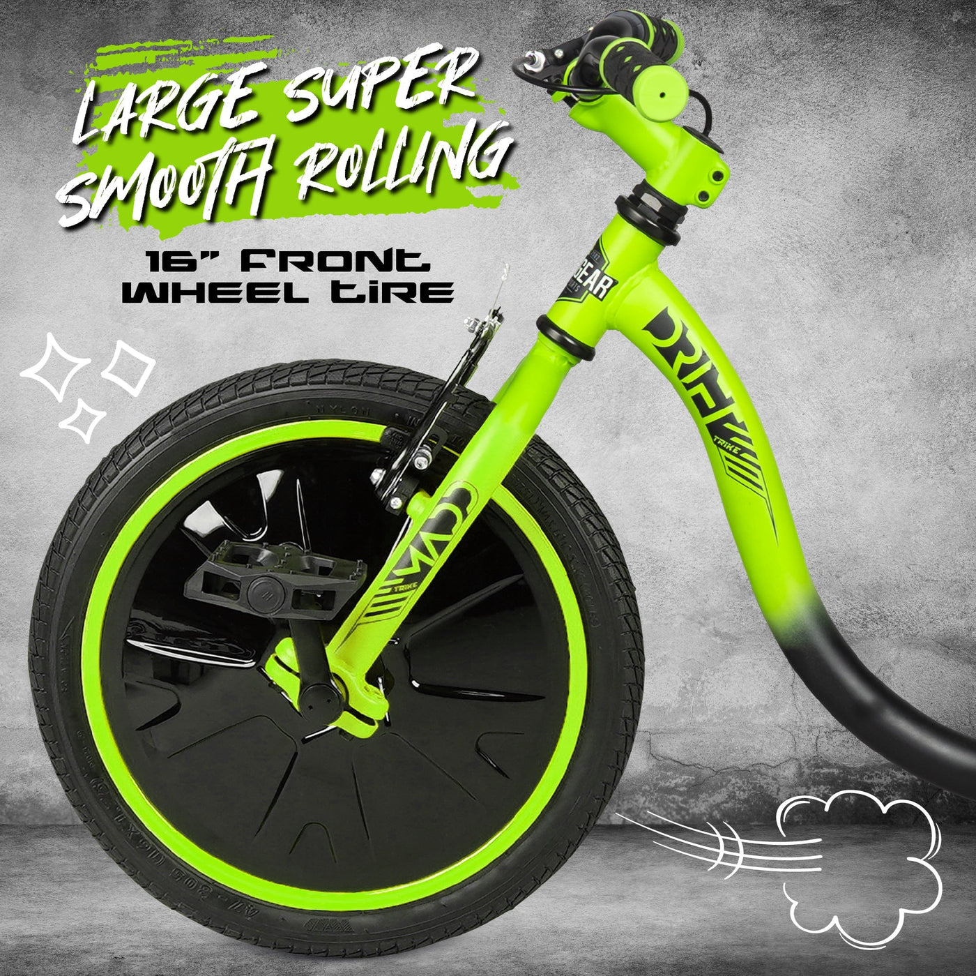 Madd Gear Drift Trike - Green Black
