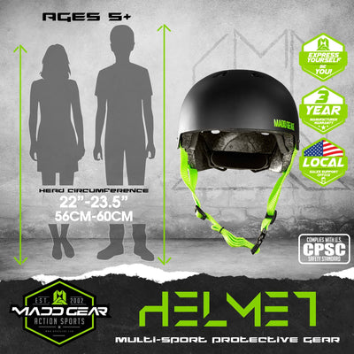 Casque EPS Certifié - Noir Vert M/L