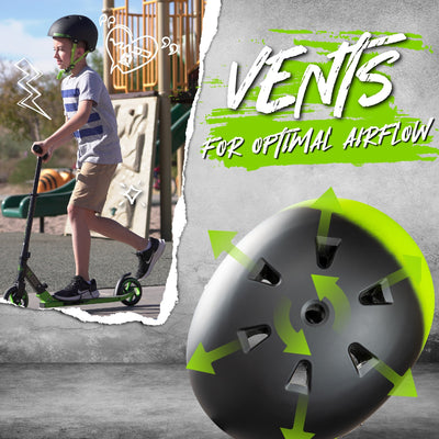 Certified EPS Helmet - Black Green S/M