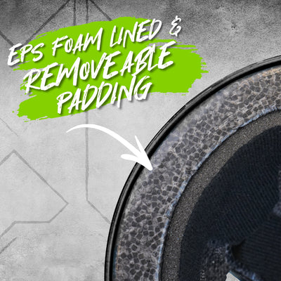 Certified EPS Helmet - Black Green S/M