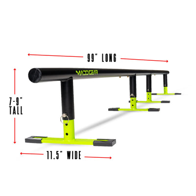 Rail de broyage réglable de 99 po - Noir vert