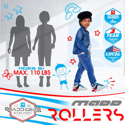 Madd Light-Up Rollers - Blue Red