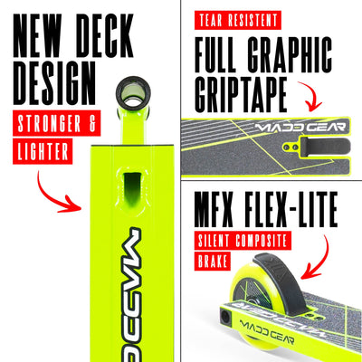 Madd Gear MG1 Raven Stunt Scooter – Grün Schwarz