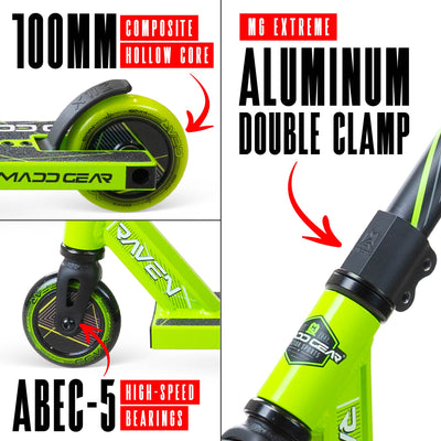 Madd Gear MG1 Raven Stunt Scooter – Grün Schwarz