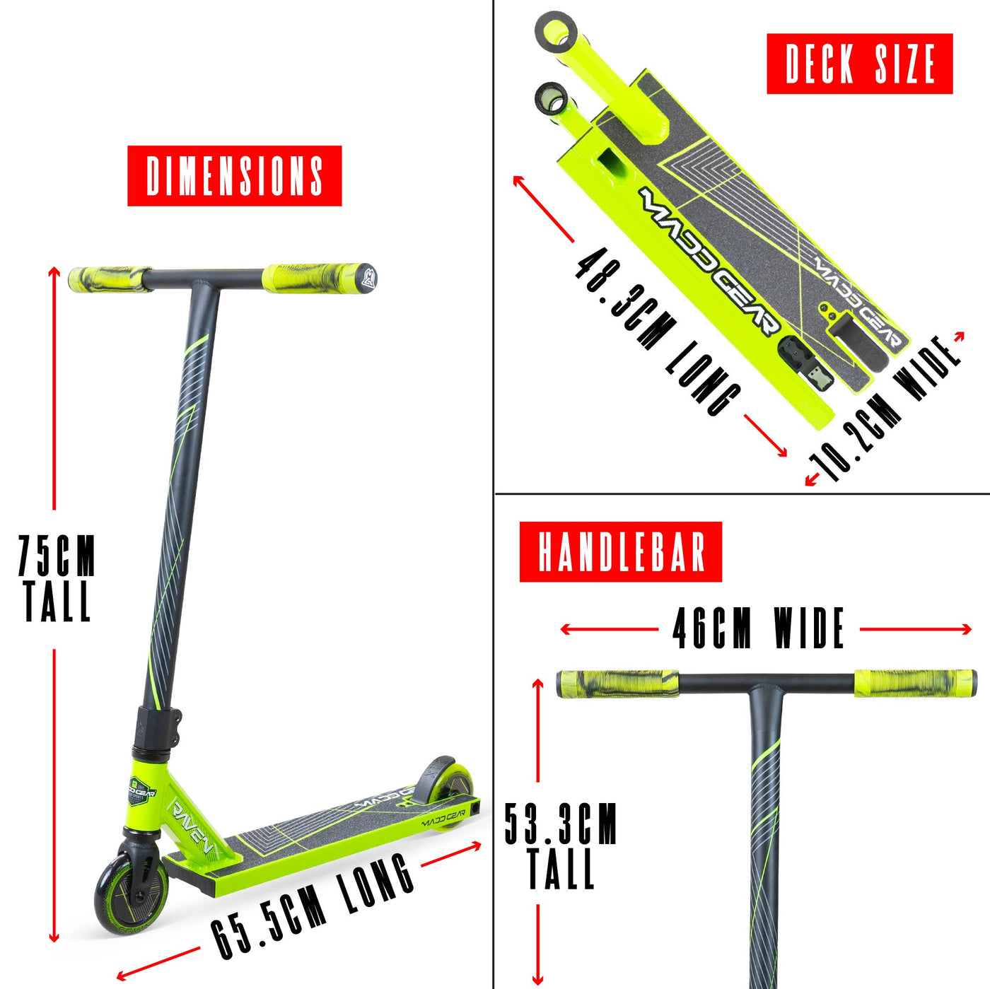 Madd Gear MG1 Raven Stunt Scooter – Grün Schwarz