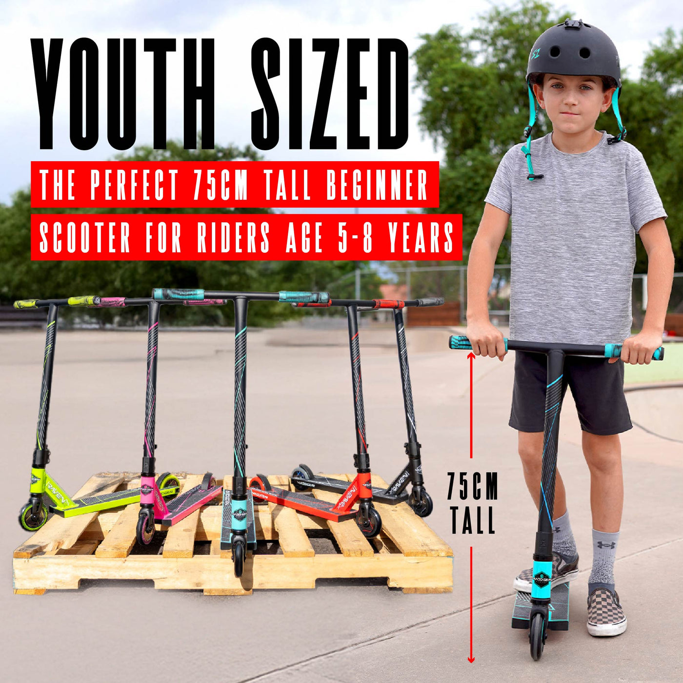 Madd Gear MG1 Raven Stunt Scooter – Grün Schwarz