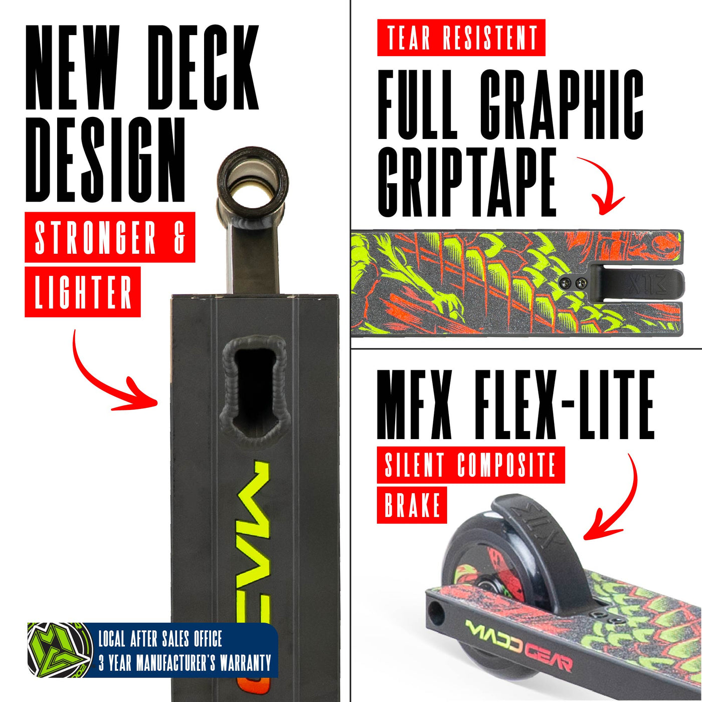 Madd Gear MG2 Venom Stunt Scooter – Schwarz Grün