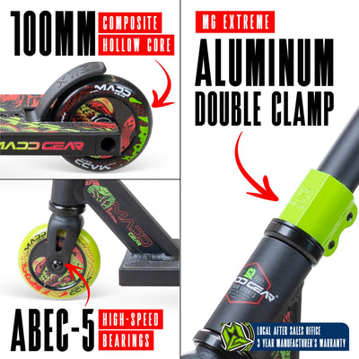 Madd Gear MG2 Venom Stunt Scooter – Schwarz Grün