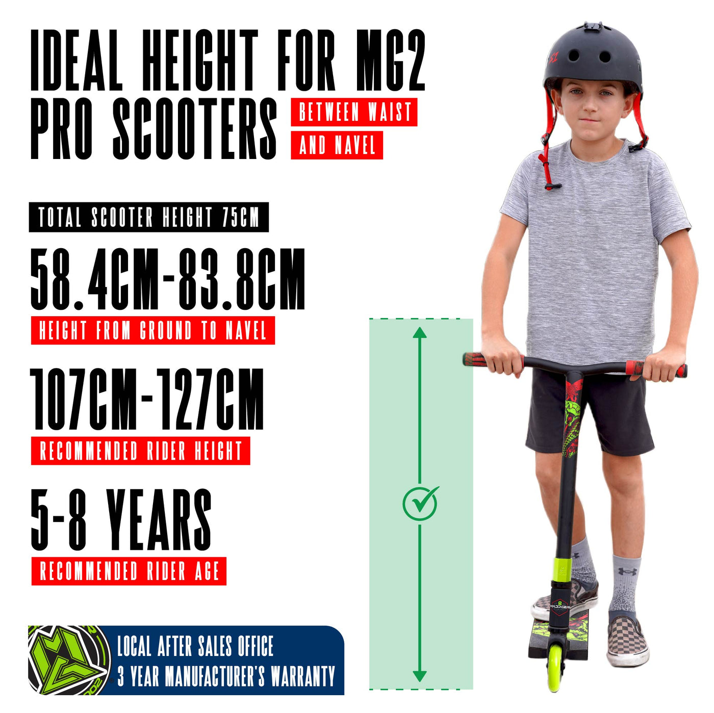 Madd Gear MG2 Venom Stunt Scooter – Schwarz Grün