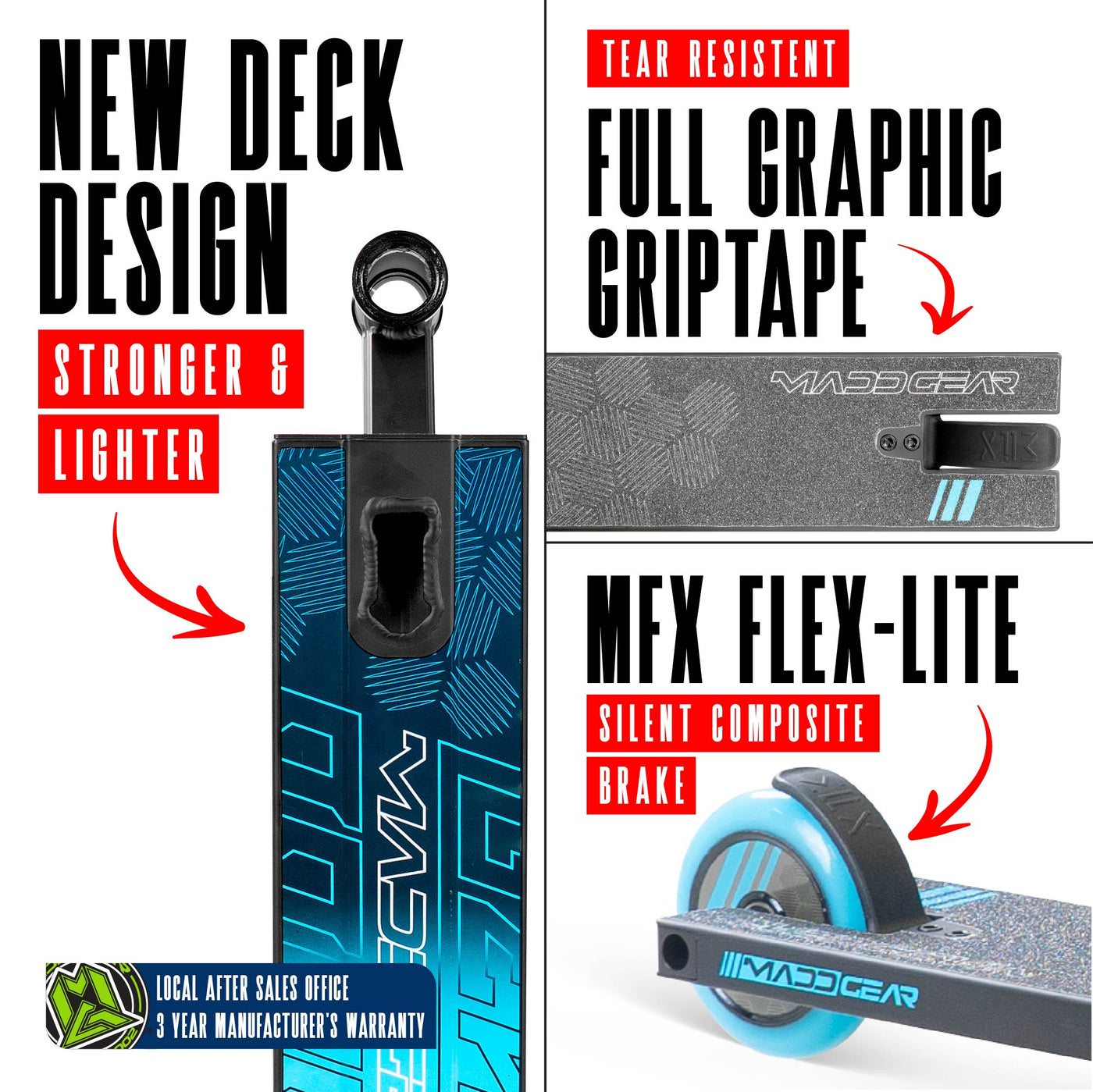 Madd Gear MG3 Zen Stunt Scooter – Schwarz Blau