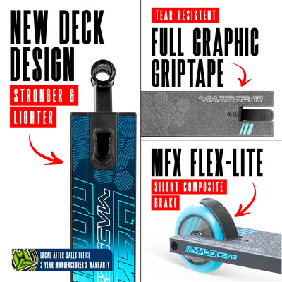 Madd Gear MG3 Zen Stunt Scooter – Schwarz Blau