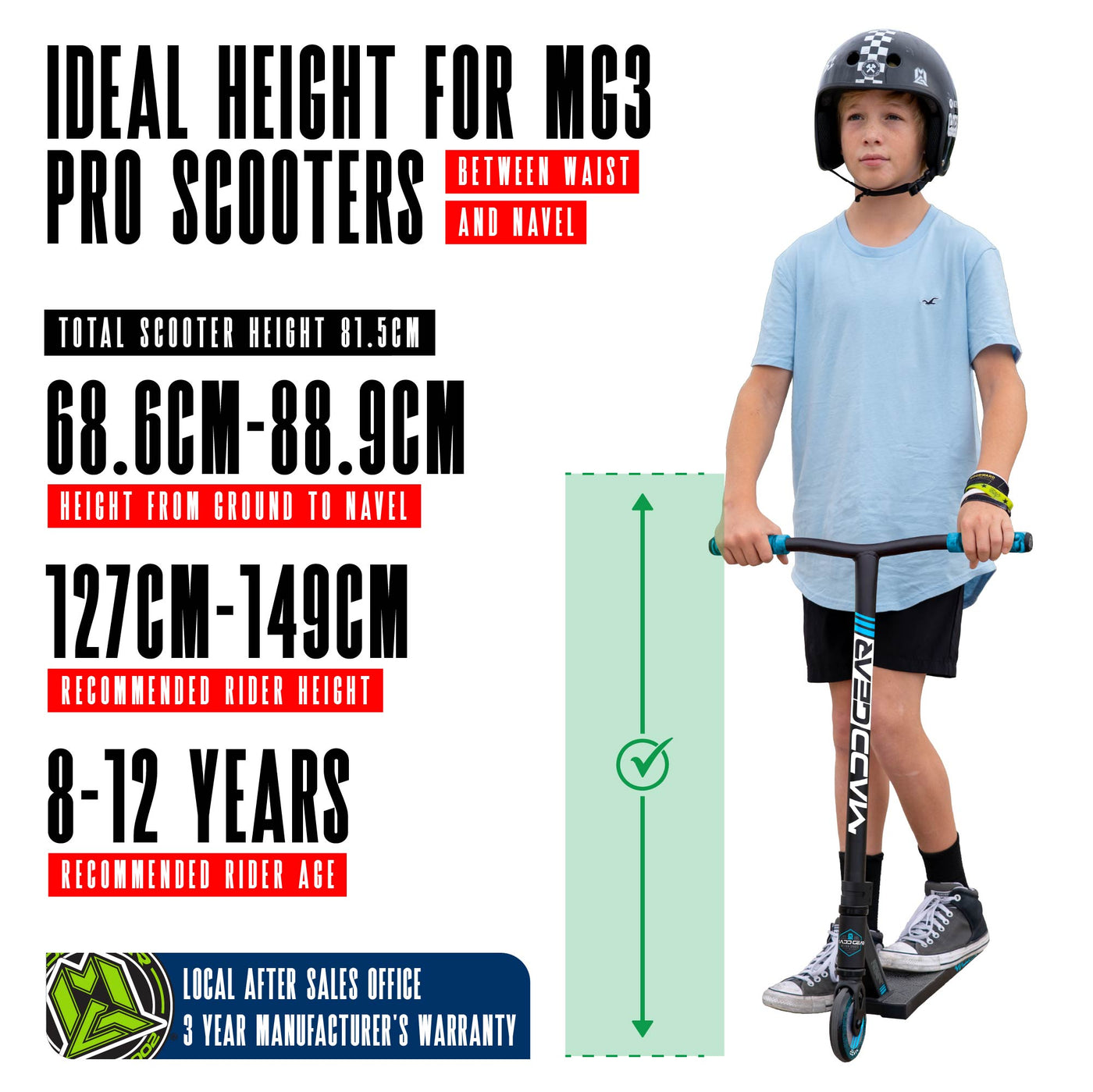 Madd Gear MG3 Zen Stunt Scooter – Schwarz Blau