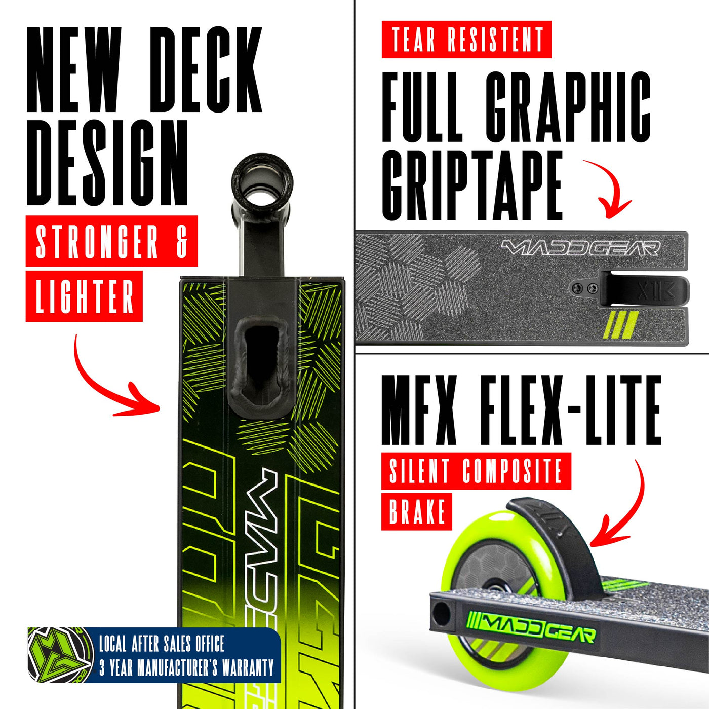 Madd Gear MG3 Zen Stunt Scooter – Schwarz Grün