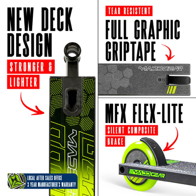 Madd Gear MG3 Zen Stunt Scooter – Schwarz Grün