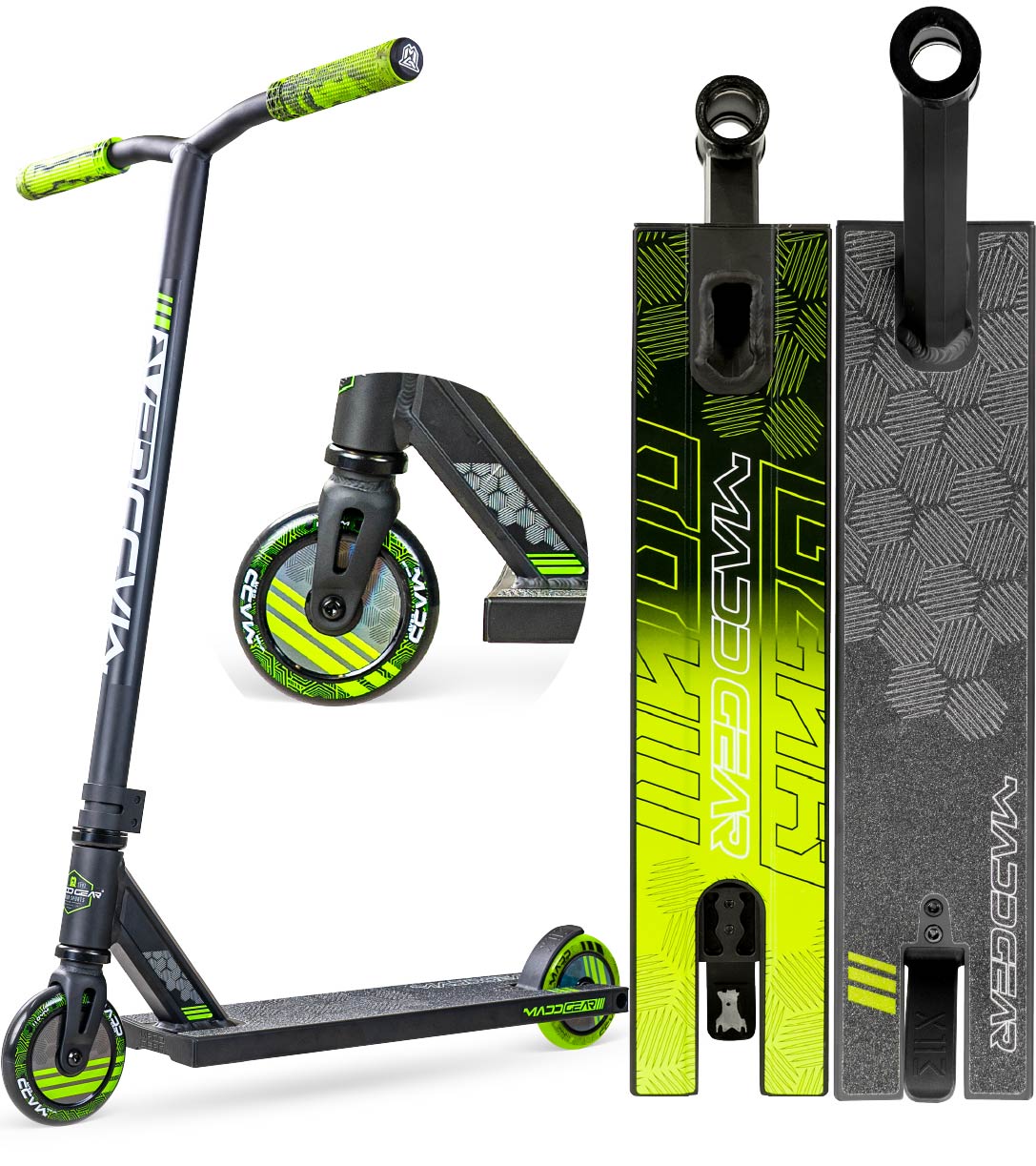 madd gear rollen Madd Gear MG3 Zen Stunt Scooter – Schwarz Grün – Madd Gear Switzerland