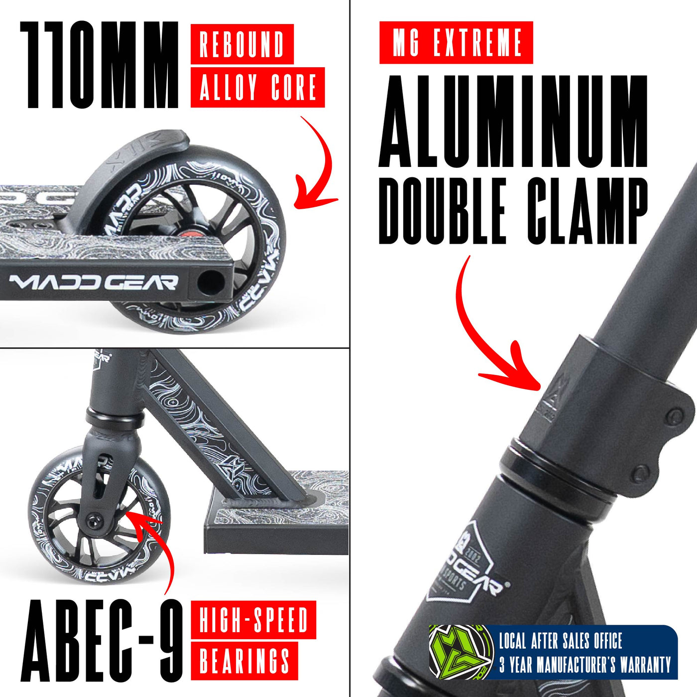 Madd Gear MG4 Titan Stunt Scooter – Schwarz