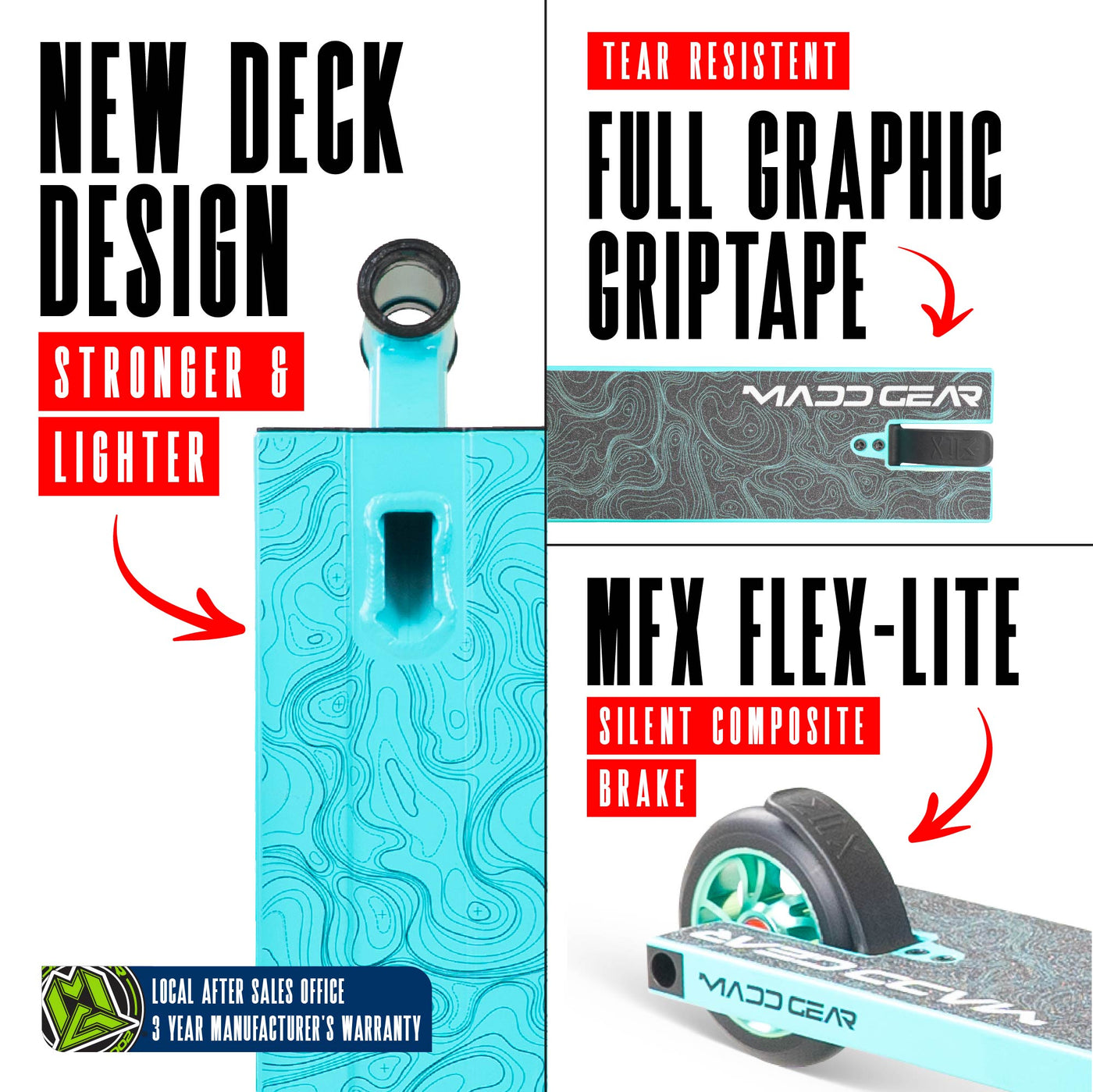 Madd Gear MG4 Titan Stunt Scooter – Türkis