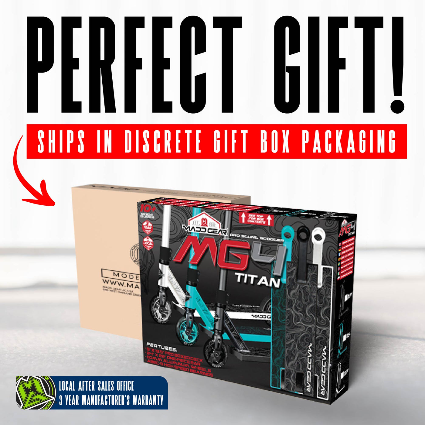 Madd Gear MG4 Titan Stunt Scooter – Weiss