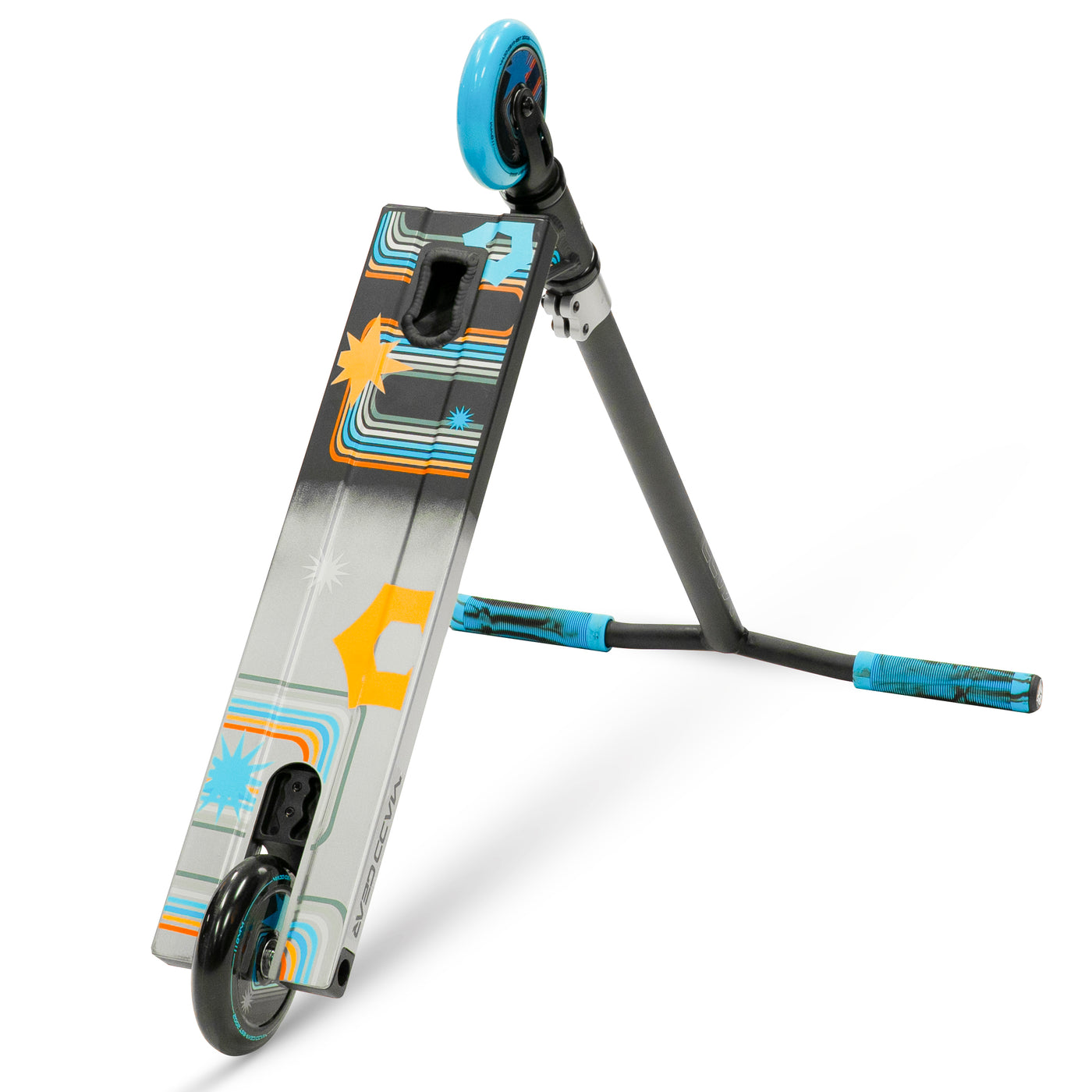 Madd Gear Carve Ultimate Stunt Scooter – Black-Grey Faded Rainbow