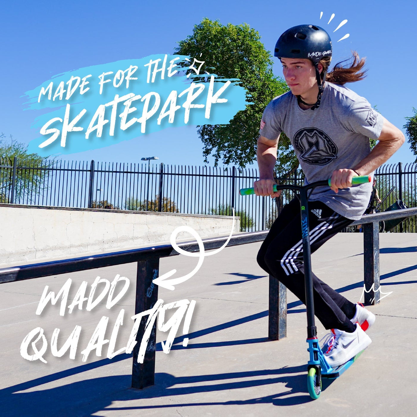 MGX Extreme Stunt Scooter - Silver Blue
